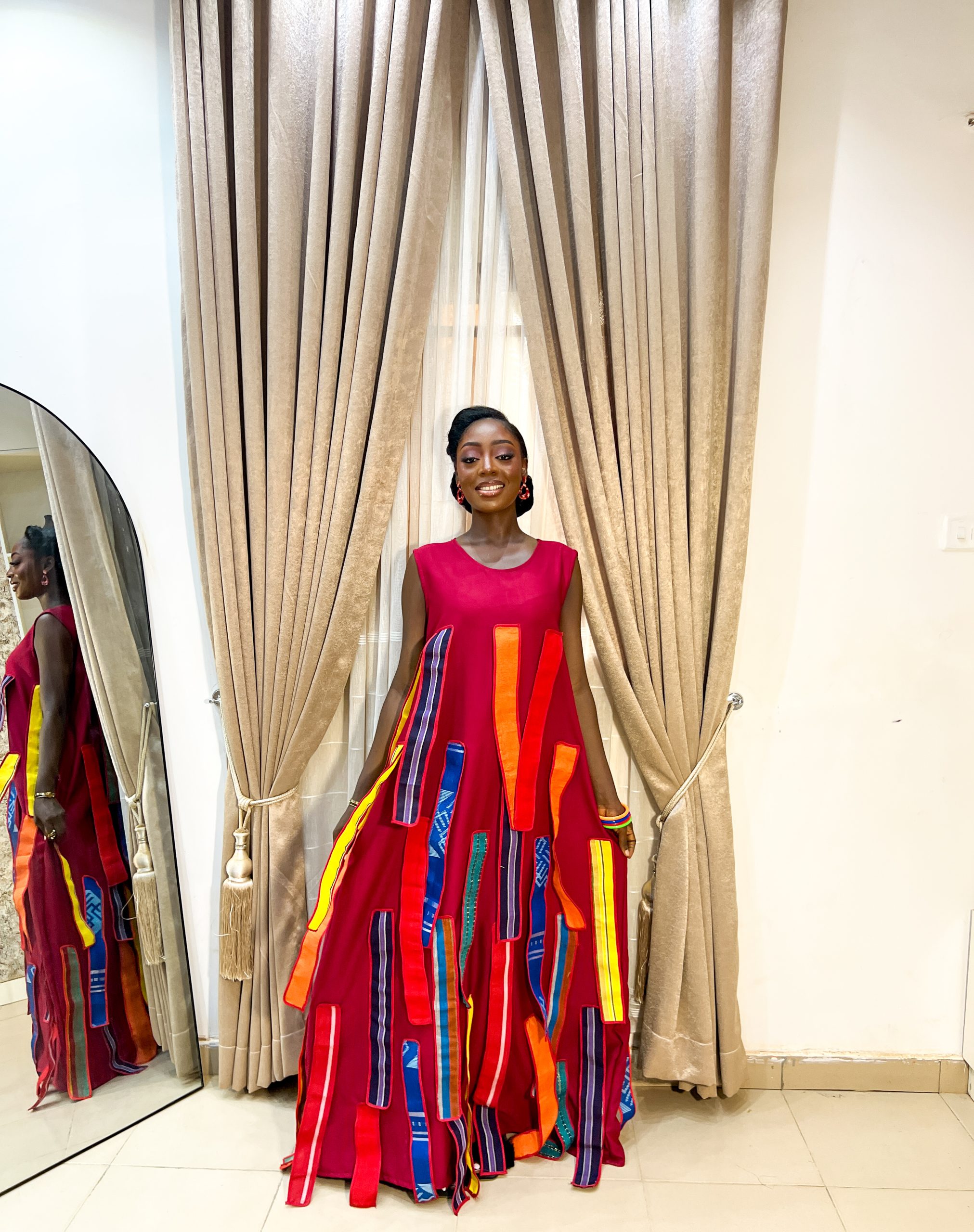 maxi dress with aso oke